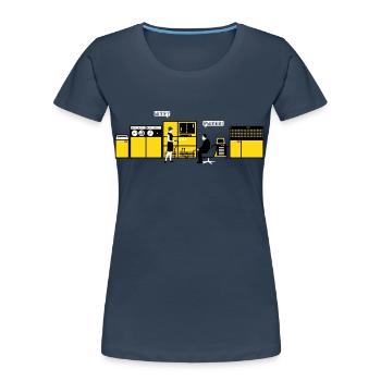 Retrotech - Frauen Premium Bio T-Shirt - Navy - Vorne - Mia (176cm)