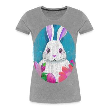 Osterhase retro used-look cool - Frauen Premium Bio T-Shirt - Navy - Vorne - Mia (176cm)