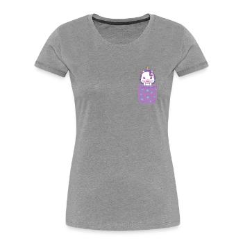 Unicorn in Breast Pocket Cute Unicorn in my Pocket - Women's Premium Organic T-Shirt - navy - Front - Mia (176cm)