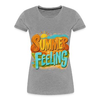 Sommer Feeling - Frauen Premium Bio T-Shirt - Navy - Vorne - Mia (176cm)