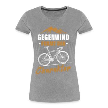 Gegenwind formt den Charakter - Frauen Premium Bio T-Shirt - Navy - Vorne - Mia (176cm)