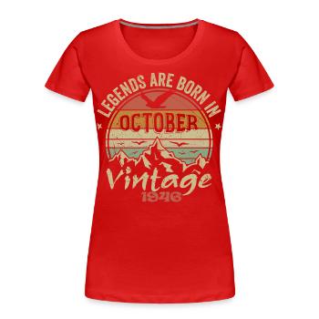 Awesome Since October 1946 - October 1946 Gift - Women's Premium Organic T-Shirt - navy - Front - Mia (176cm)