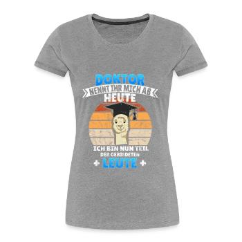 Doktortitel lama promotionshut Spruch Geschenkidee - Frauen Premium Bio T-Shirt - Navy - Vorne - Mia (176cm)