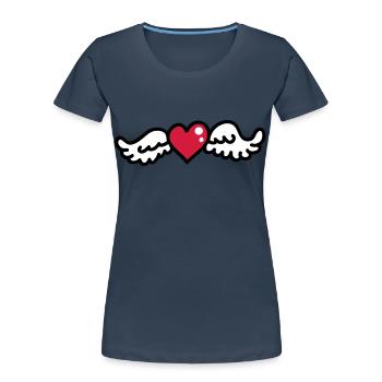 Herzflügel 3 - Frauen Premium Bio T-Shirt - Navy - Vorne - Mia (176cm)