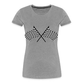 RACING FLAG - Women's Premium Organic T-Shirt - navy - Front - Mia (176cm)
