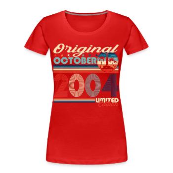 October Vintage 2004 18th Birthday Gift - Women's Premium Organic T-Shirt - navy - Front - Mia (176cm)