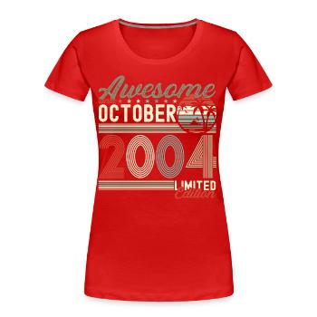 Awesome October 2004 18th Birthday Gift - Women's Premium Organic T-Shirt - navy - Front - Mia (176cm)