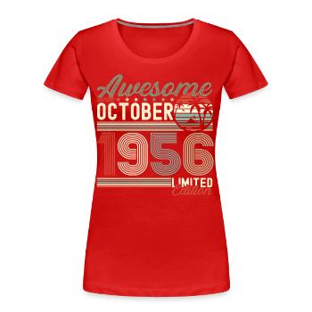 Awesome Oktober 1956 66. Geburtstag Geschenk - Frauen Premium Bio T-Shirt - Navy - Vorne - Mia (176cm)