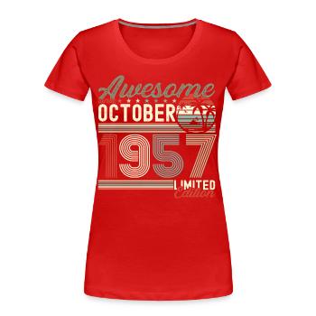 Awesome Oktober 1957 65. Geburtstag Geschenk - Frauen Premium Bio T-Shirt - Navy - Vorne - Mia (176cm)