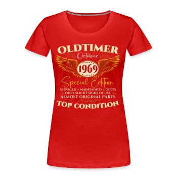 Oldtimer October 1969 53rd birthday gift - Women's Premium Organic T-Shirt - navy - Front - Mia (176cm)