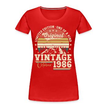 Original Octobre 1986 36th Birthday Gift Cool - T-shirt bio Premium Femme - bleu marine - Devant - Mia (176cm)