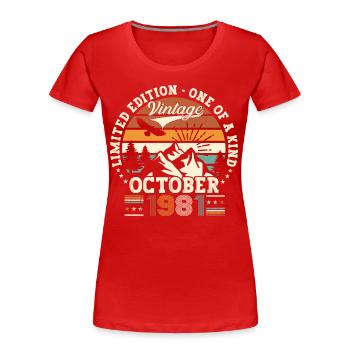 Original October 1981 41st Birthday Gift Cool - Women's Premium Organic T-Shirt - navy - Front - Mia (176cm)