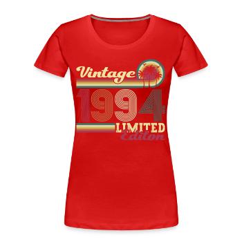Cadeau original vintage 1994 28ème anniversaire - T-shirt bio Premium Femme - bleu marine - Devant - Mia (176cm)