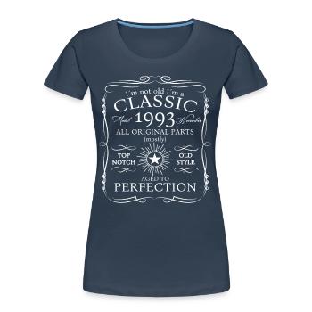 Classic November 1993 29th Birthday Gift - Women's Premium Organic T-Shirt - navy - Front - Mia (176cm)