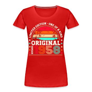 Original novembre 1958 64e anniversaire cadeau - T-shirt bio Premium Femme - bleu marine - Devant - Mia (176cm)