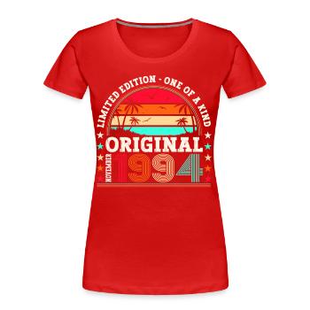Original novembre 1994 Cadeau du 28e anniversaire - T-shirt bio Premium Femme - bleu marine - Devant - Mia (176cm)