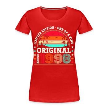 Original novembre 1998 Cadeau du 24e anniversaire - T-shirt bio Premium Femme - bleu marine - Devant - Mia (176cm)