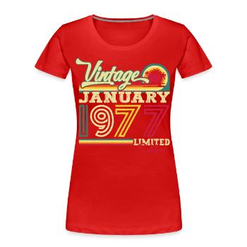 Born 1977 January 46th birthday Gift man - Women's Premium Organic T-Shirt - navy - Front - Mia (176cm)