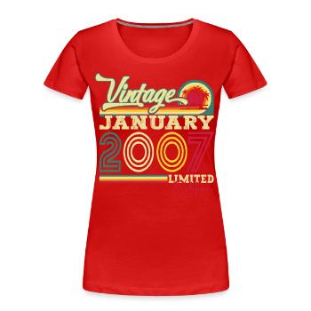 Year 2007 January 16th birthday gift man - Women's Premium Organic T-Shirt - navy - Front - Mia (176cm)