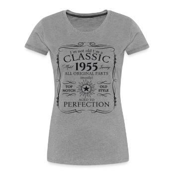 Né en 1955 janvier 68e anniversaire cadeau homme - T-shirt bio Premium Femme - bleu marine - Devant - Mia (176cm)