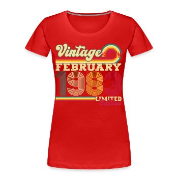 Born 1983 February 40th birthday gift man - Women's Premium Organic T-Shirt - navy - Front - Mia (176cm)