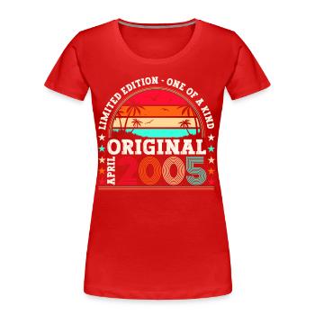 18th birthday man Original April vintage 2005 - Women's Premium Organic T-Shirt - navy - Front - Mia (176cm)