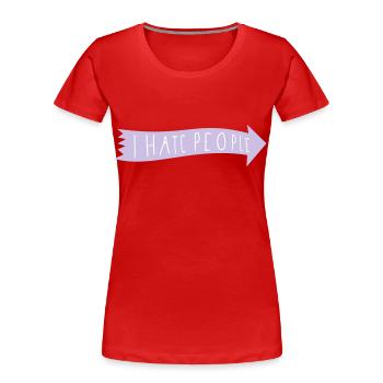 I HATE PEOPLE. - Frauen Premium Bio T-Shirt - Navy - Vorne - Mia (176cm)