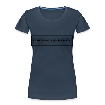 Kelvin - Frauen Premium Bio T-Shirt - Navy - Vorne - Mia (176cm)