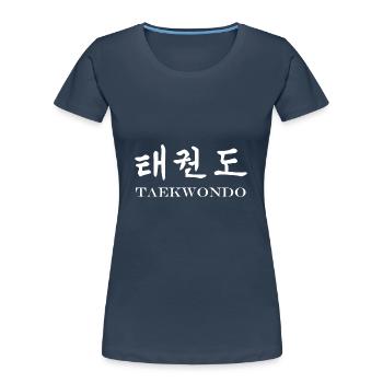 Taekwondo - Frauen Premium Bio T-Shirt - Navy - Vorne - Mia (176cm)