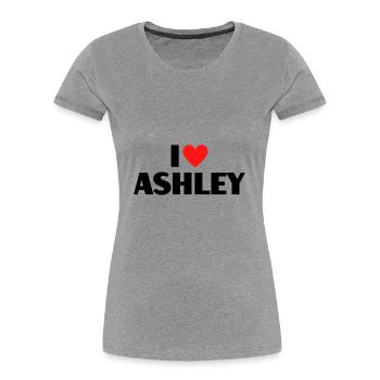 J’aime Ashley Red Heart Love Fan Gift - T-shirt bio Premium Femme - bleu marine - Devant - Mia (176cm)