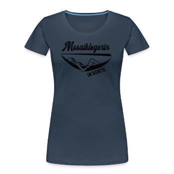 Mosaiklegerin in Rente Rentenbeginn Bodenlegerin - Frauen Premium Bio T-Shirt - Navy - Vorne - Mia (176cm)