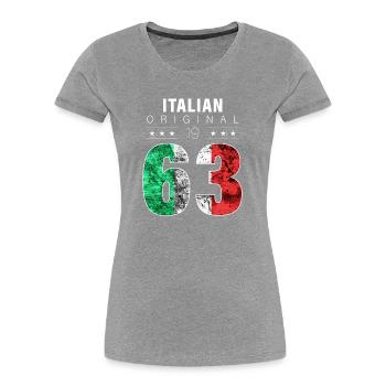Italian Original 1963 59 birthday Italy flag - Women's Premium Organic T-Shirt - navy - Front - Mia (176cm)
