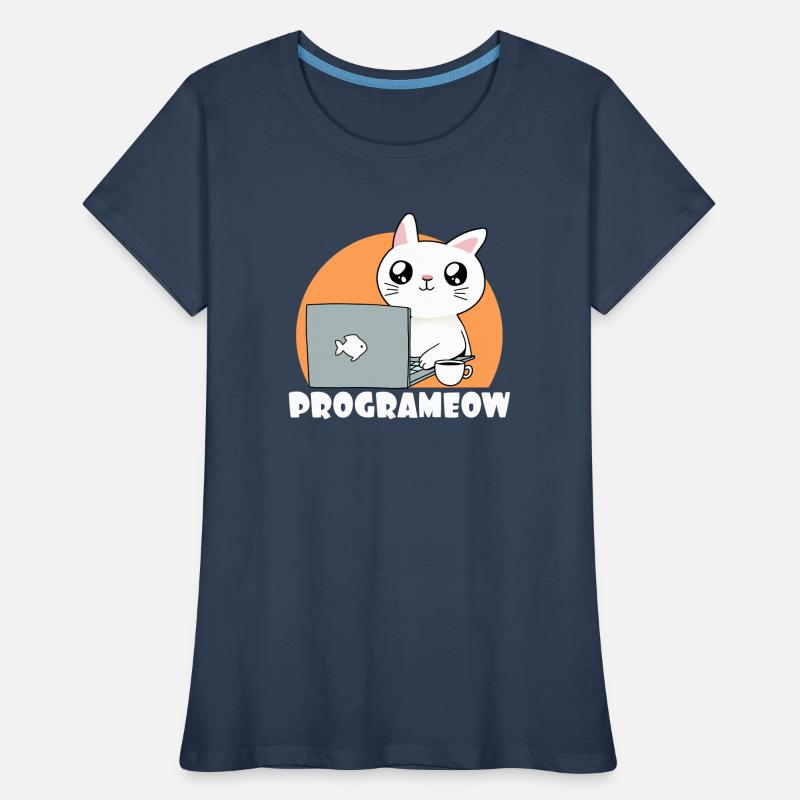 Cute Programeow I Are Programmer Programming Frauen Premium Bio T-Shirt