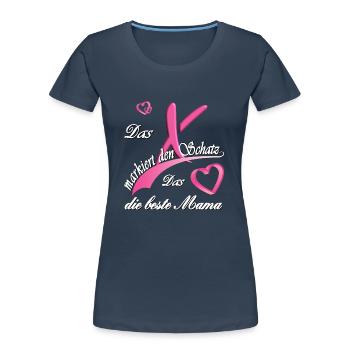 Valentinstag X marktiert Schatz Herz beste Mama - Frauen Premium Bio T-Shirt - Navy - Vorne - Mia (176cm)