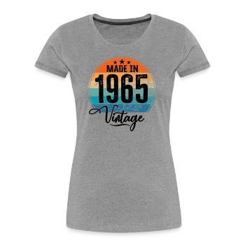 Vintage Made in 1965 Geburtsjahr 1965 Geburtstag - Frauen Premium Bio T-Shirt - Navy - Vorne - Mia (176cm)