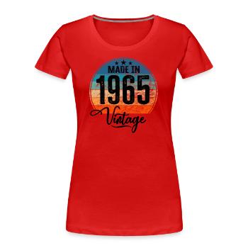 Millésime Fabriqué en 1965 Année de naissance 1965 Anniversaire - T-shirt bio Premium Femme -  - Devant - Mia (176cm)