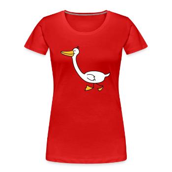 lustige Gans - Frauen Premium Bio T-Shirt - Navy - Vorne - Mia (176cm)