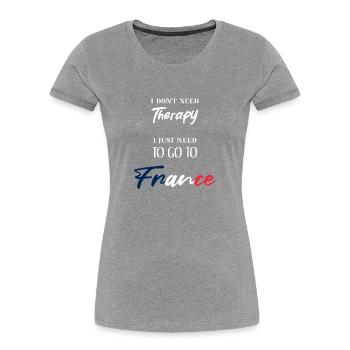 Frankreich France lustige Geschenkidee Therapie - Frauen Premium Bio T-Shirt - Navy - Vorne - Mia (176cm)