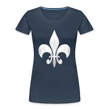 Lilie 3 - Frauen Premium Bio T-Shirt - Navy - Vorne - Mia (176cm)