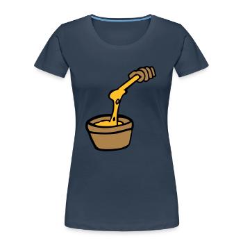 aligot fromage fondue cuisine française Cantal - T-shirt bio Premium Femme - bleu marine - Devant - Mia (176cm)