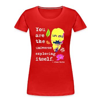 You are the universe exploring itself | Alan Watts - Women's Premium Organic T-Shirt - navy - Front - Mia (176cm)