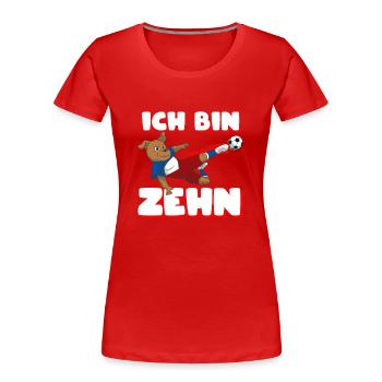 10th Birthday Boys 10 Soccer Kids Ten - Women's Premium Organic T-Shirt - navy - Front - Mia (176cm)