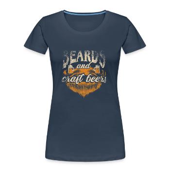Craft Beer Beard - Women's Premium Organic T-Shirt - navy - Front - Mia (176cm)