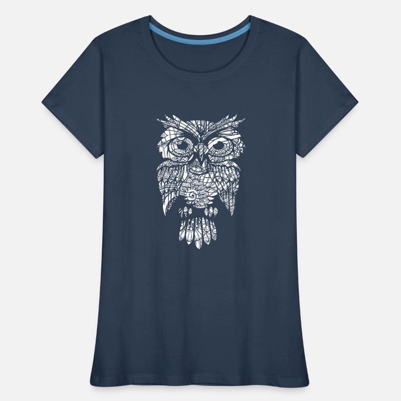 Eule Eule Blumenmuster Frauen Premium Bio T-Shirt
