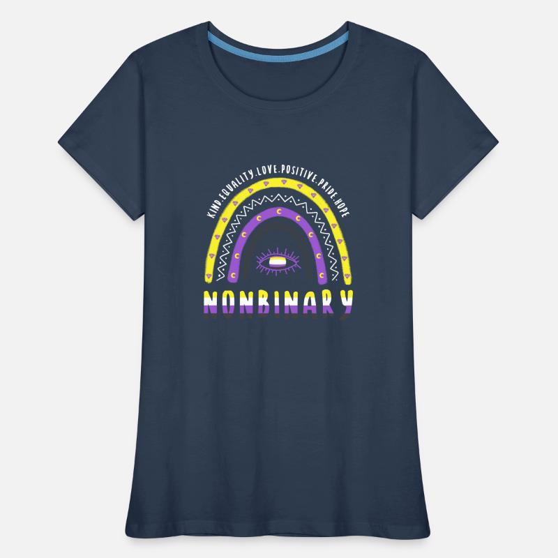 Boho Regenbogen Nonbinary Frauen Premium Bio T-Shirt