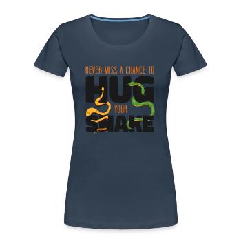Snake Serpent Never Miss A Chance - Women's Premium Organic T-Shirt - navy - Front - Mia (176cm)