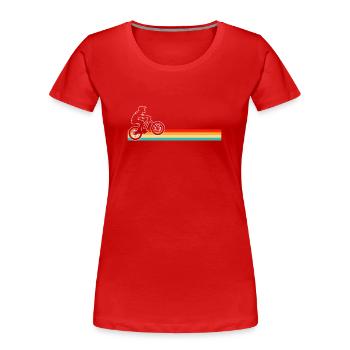 Mountain Bike Retro - Women's Premium Organic T-Shirt - navy - Front - Mia (176cm)