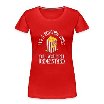 Popcorn Machine Movie Lover Theater Cinema - Women's Premium Organic T-Shirt - navy - Front - Mia (176cm)