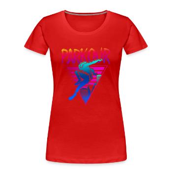 Parkour Free Running Traceur 80S - Frauen Premium Bio T-Shirt - Navy - Vorne - Mia (176cm)