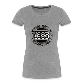 Vintage Made In 1985 Pièce originale Anniversaire 1985 - T-shirt bio Premium Femme - bleu marine - Devant - Mia (176cm)